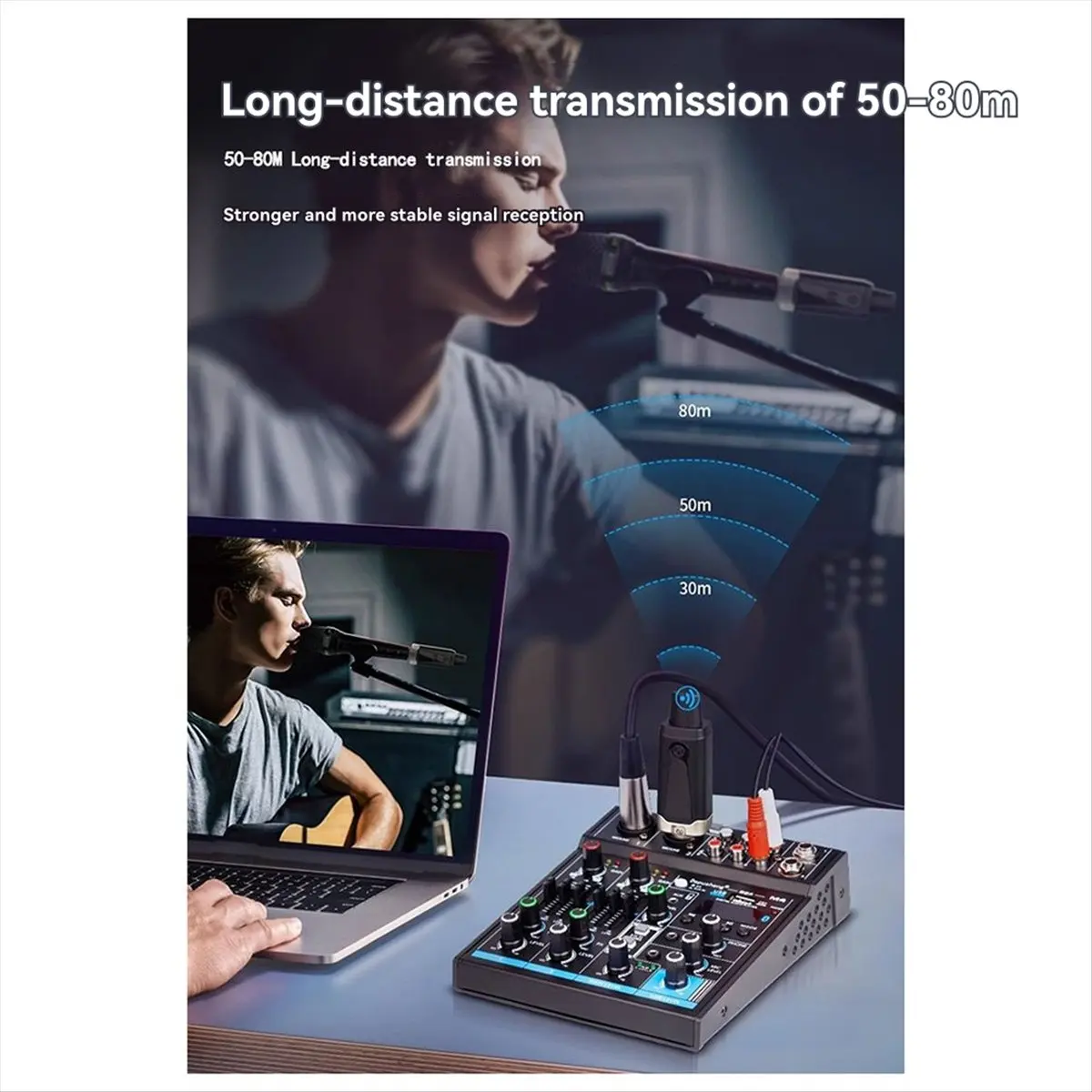 

A23G UHF Wireless Microphone System Wireless Transmitter Receiver XLR Mic Converter Adapter for Condenser Dynamic Mic