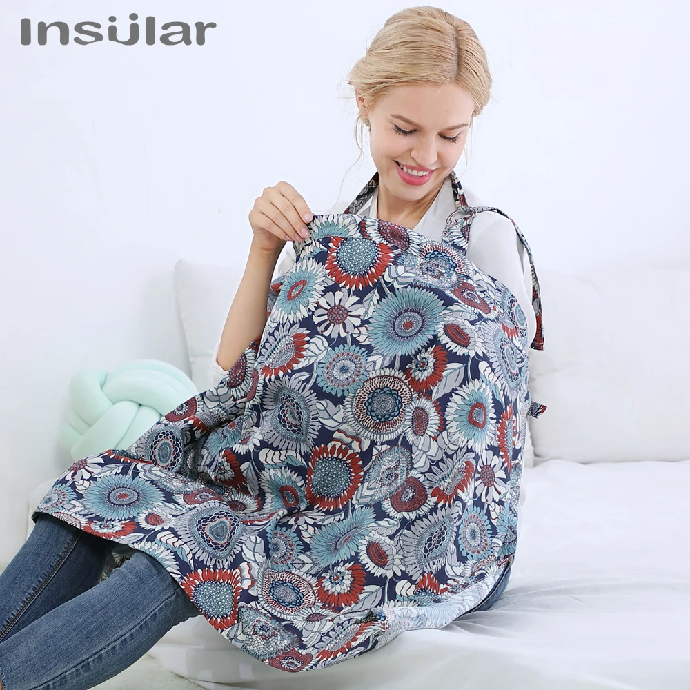 INSULAR Maternity Nursing Breastfeeding Privacy Cover Baby Stroller Blanket Printed Breastfeeding Scarf Nursing Covers 100*70cm