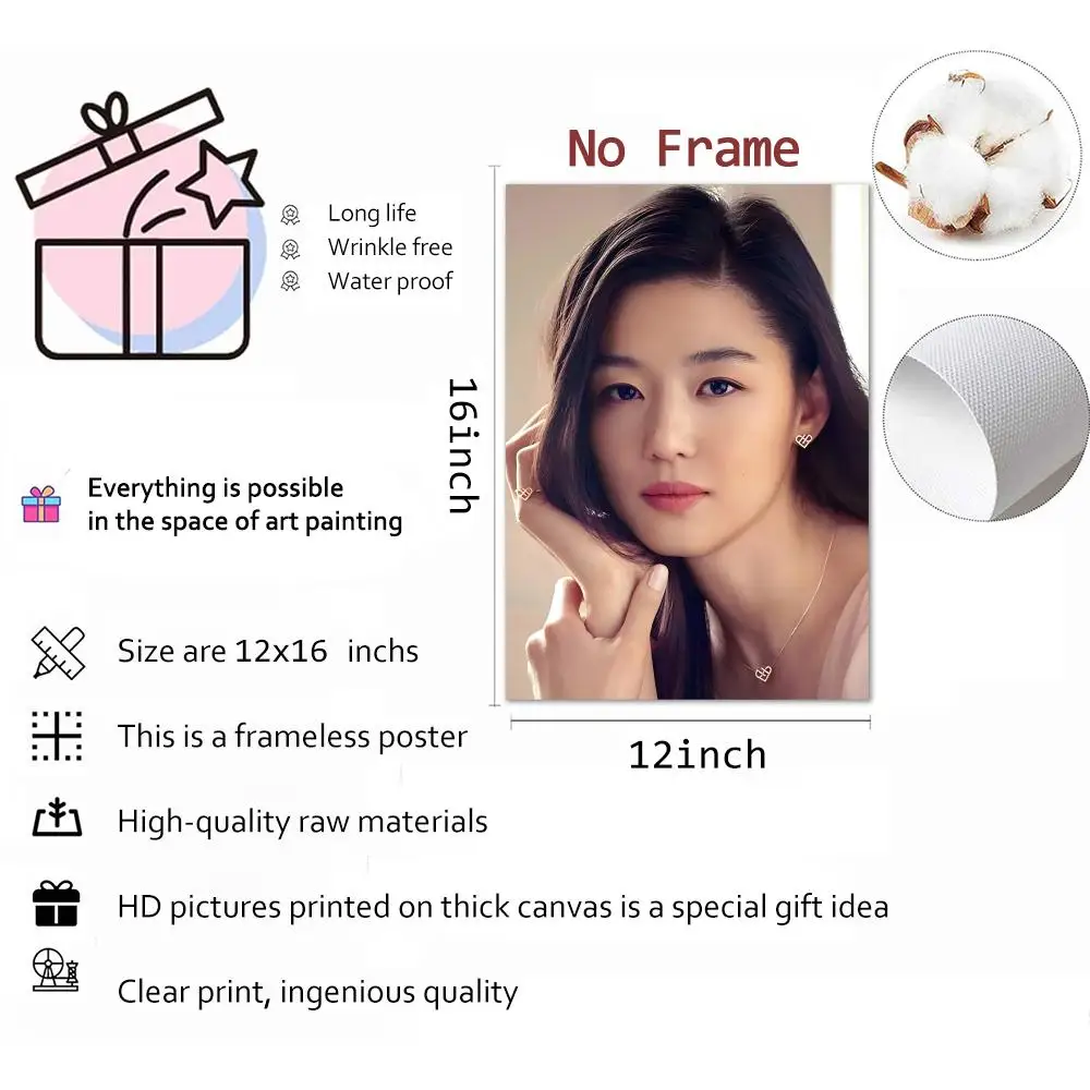 Gianna Jun Individual Actress Painting Calligraphy Canvas Print Wall Mural for Living Room Decor Gifts