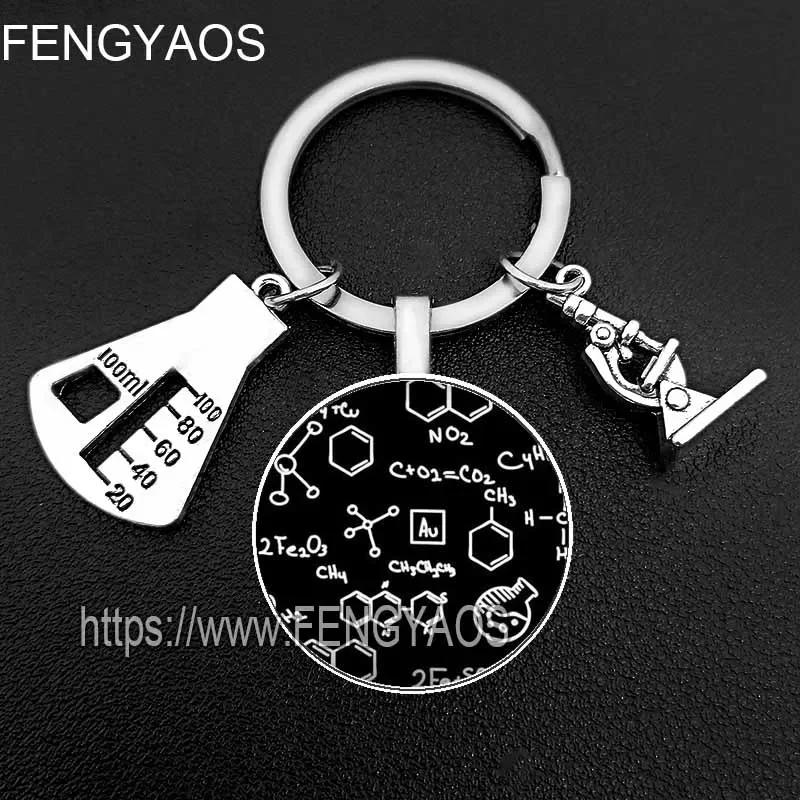 Periodic Table of Elements Keychain House Mathematical Formula PI Key Holder for Keys Gift for A Biology Teacher