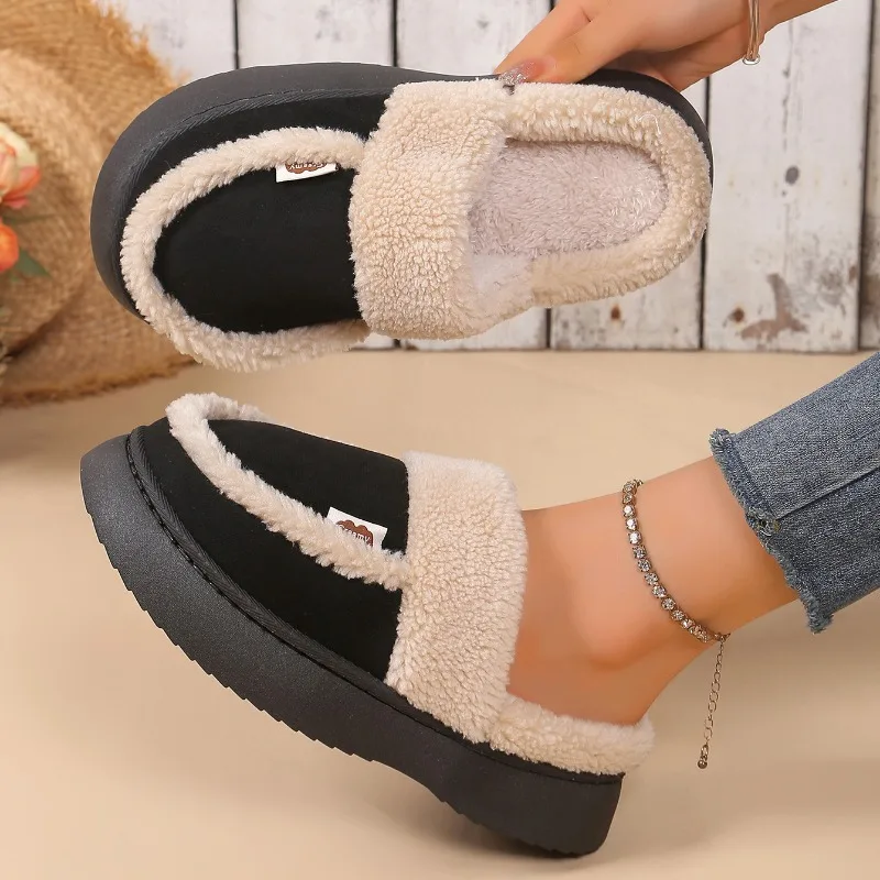 

Женские шлепанцы на плоской подошве, меховые сандалии с закрытым носком, из флока, в римском стиле, дизайнерские тапочки, сланцы