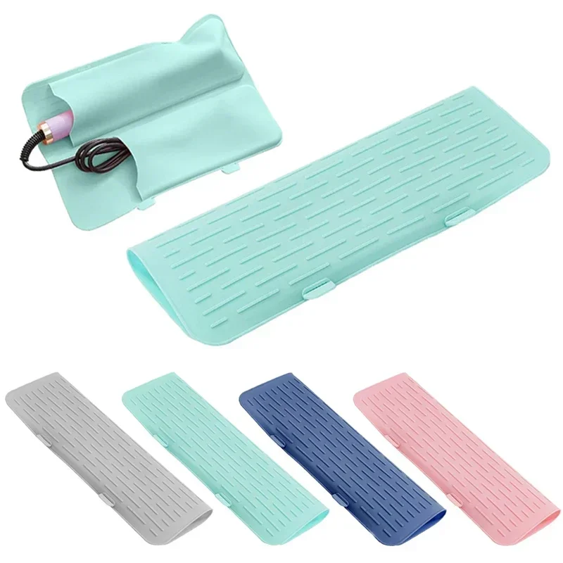 Silicone Hair Curling Iron Cover Hair Straightener Curler Storage Bag Pouch Heat Resistant Mat Insulation Pad Hair Styling Tools