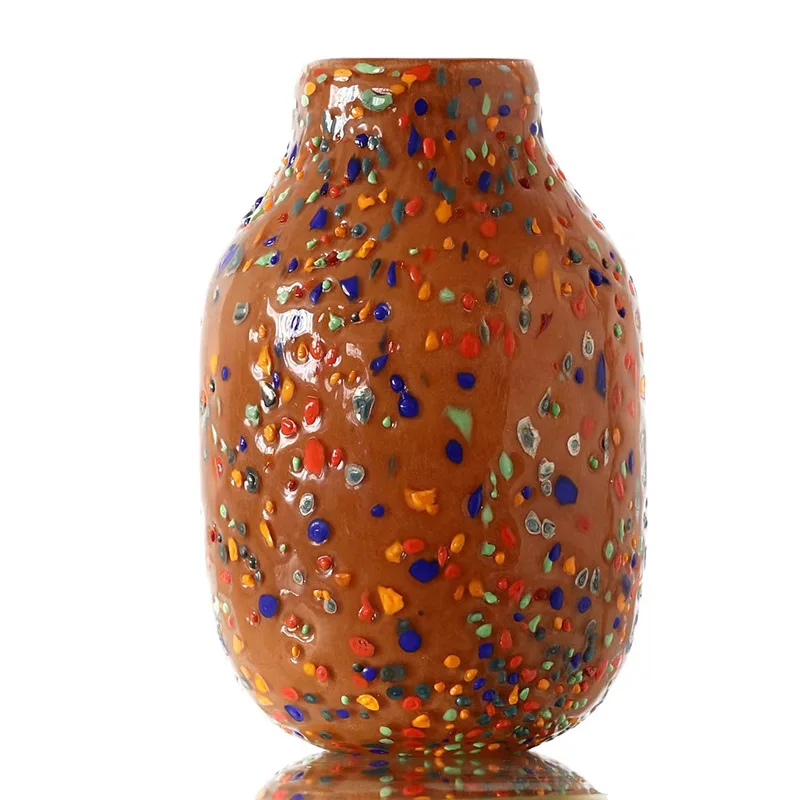 

Color dot polka dot glass vase home soft decoration living room dining table hydroponic flowers porch utensils