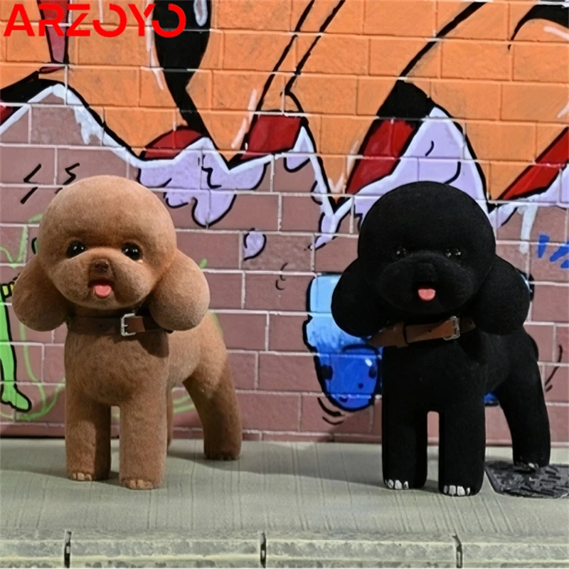 

JXK JXK204 1/6 Scale Flocking Poodle Dog Static Animal Model 8.5×5×8.5cm Scene Accessory For 12'' Action Figure Body Dolls