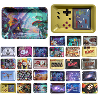 Colorful Metal Rolling Tray Tobacco Plate Cigar Smoking  Accessories Sundries Storage Container 180*125mm
