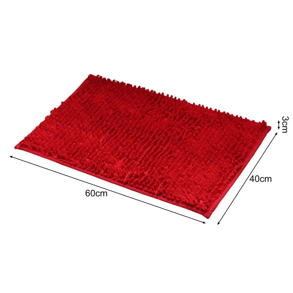 Chenille Floor Mat Anti-slip Bathroom Rug Quick-drying Chenille Bathroom Rug with Long Hair Anti-slip for Bedroom for Use