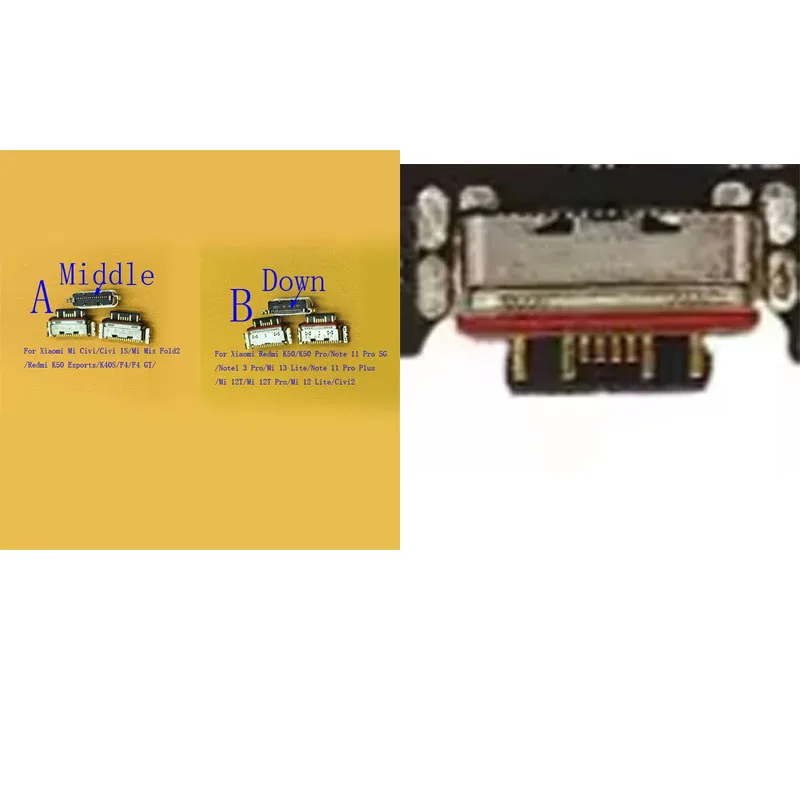 5-50Pcs USB Plug Charger Charging Jack Connector Dock For Xiaomi Redmi K40S Note 11 13 Pro Plus K50 Mi 12T 12 Lite F4 GT Civi 1S