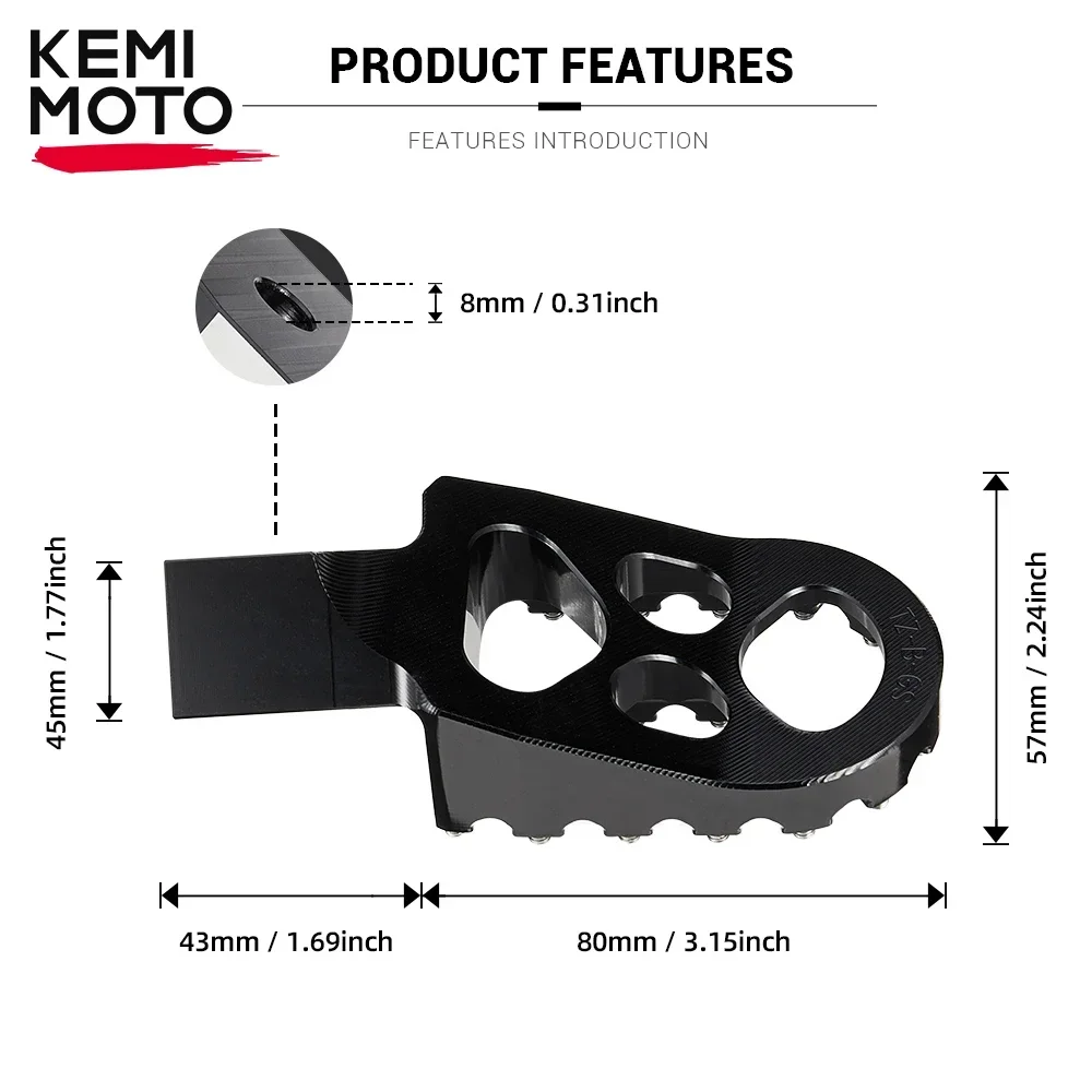 KEMIMOTO For BMW R1200GS LC ADV F750GS F850GS Footpegs CNC Billet Wide Foot Pegs Pedals  R 1200 GS Adventure Black Accessories