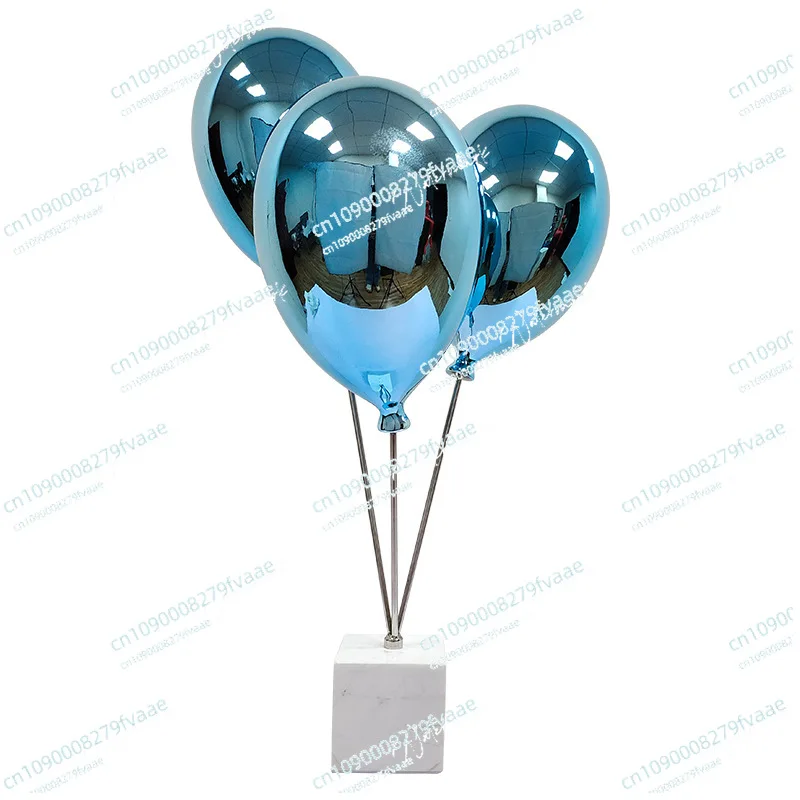 

Modern Chrome Balloon Sculpture Minimalist Electroplated Decor for TV Cabinet Living Room Tabletop