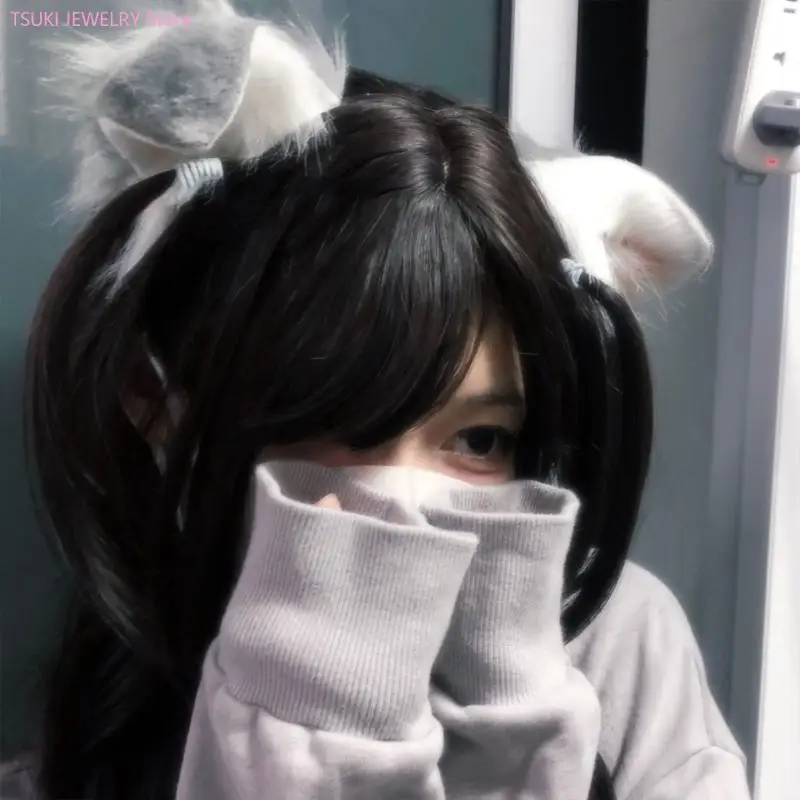 

62KE Delicate Dog Ear Headwear Soft Plush Halloween Costume Accessories Adjustable for Party Costumes and Daily Fun