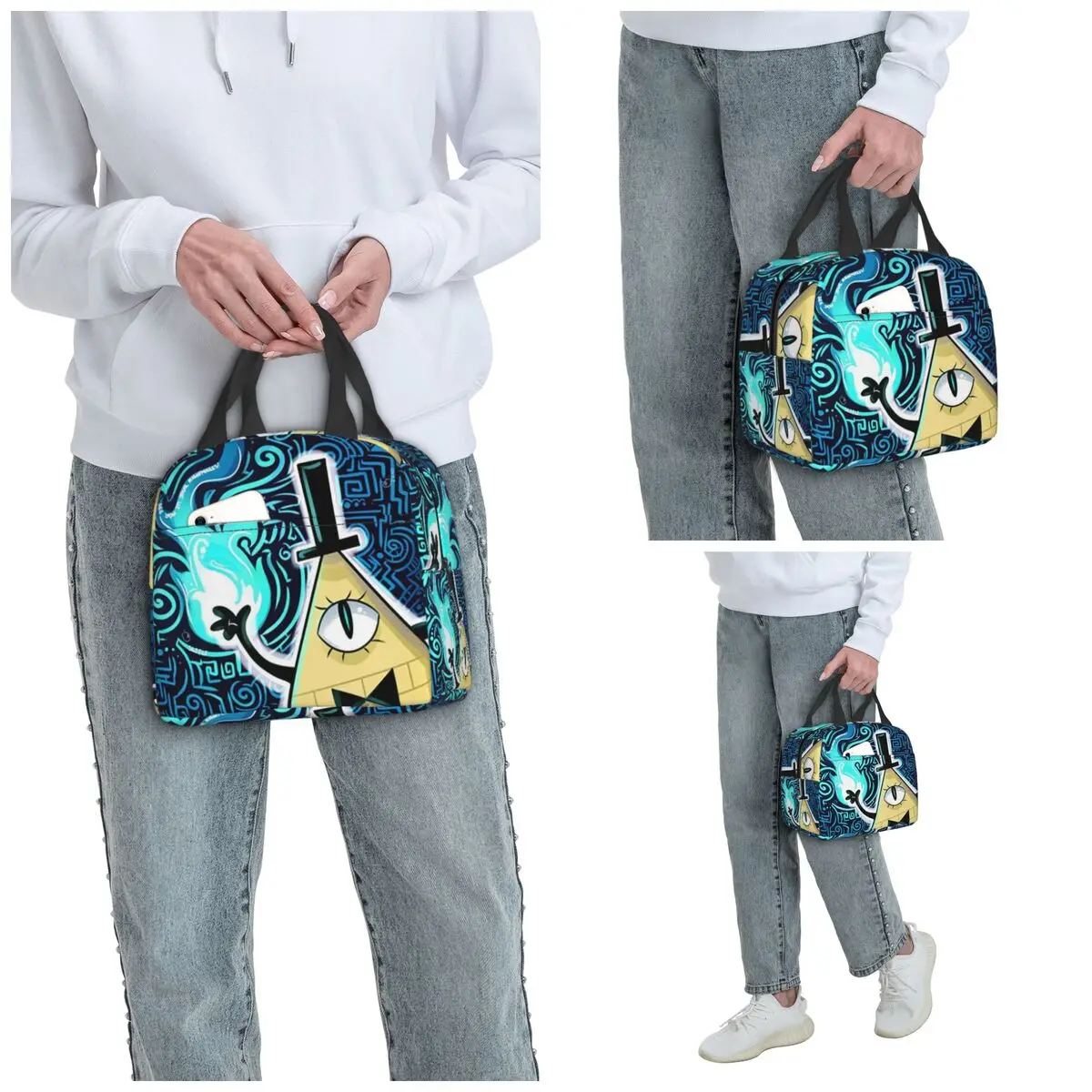 Cartoon Gravitys Falls Insulated Lunch Bag for Kids School Cooler Thermal Food Box Tote Leakproof Lunch Boxes Container