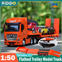Huina 1:50 Diecast Truck Model Car Trailer Flatbed Oil Tank Static Simulation Engineering Vehicle Alloy Model Kids Collectables