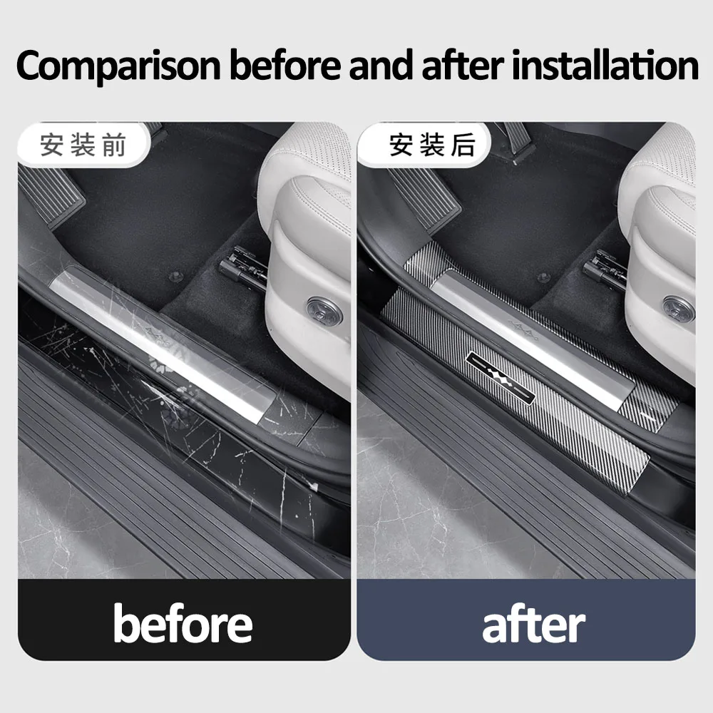 ABS Carbon Fiber Patterned Threshold Strip Fit For BYD Leopard 7 Titanium 7 2025 2026 Welcome Pedal Automotive Supplies
