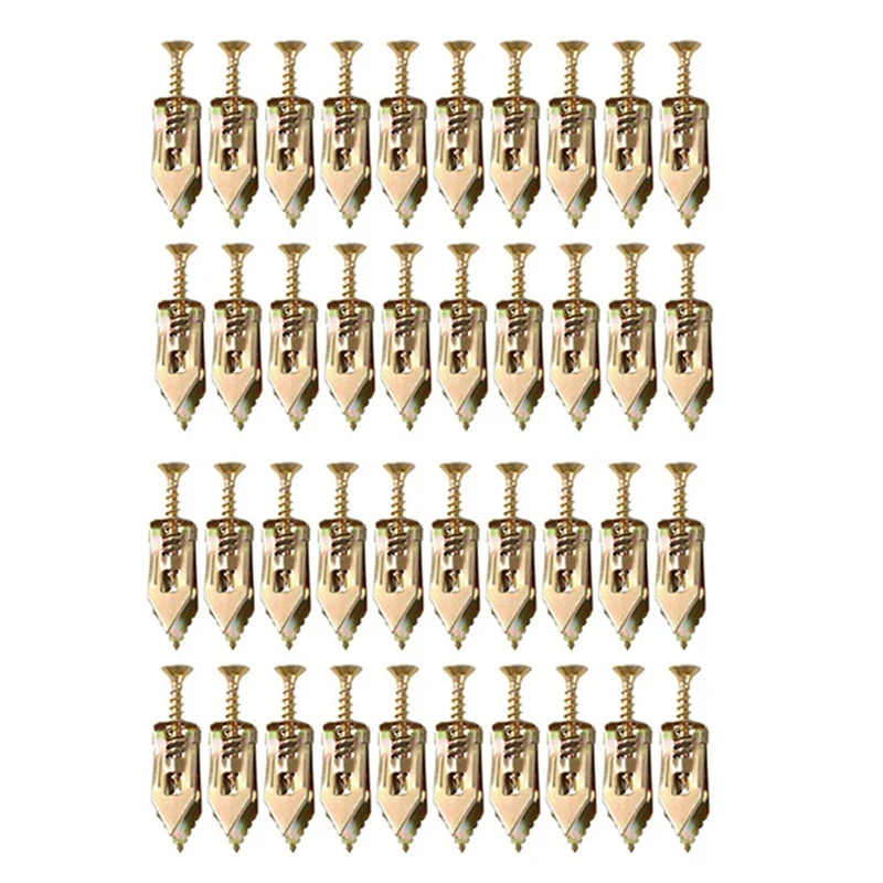 

100PCS Upgraded Self-Drilling Anchors Screws, Drywall Anchors And Screws Kit, Easy Application No Drill Or Holes In Wall