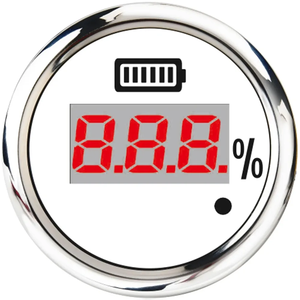 52mm Battery Capacity Meter Universal Battery Charge Level Indicator LED Display Tram Digital Electricity Meter for Car Boat