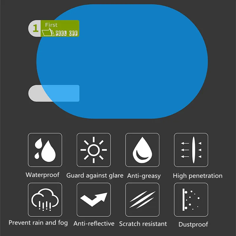 2/4/8 Stück Auto-Seitenrückspiegel, wasserdichte Antibeschlagfolie, Seitenfensterglasfolie, kann Ihr Sehvermögen schützen, Fahren an regnerischen