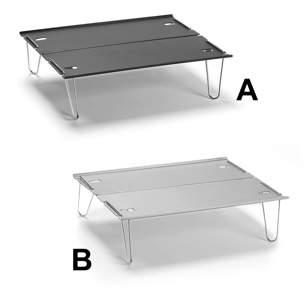 

Складной мини-стол для кемпинга, металлический портативный стол для пикника, для барбекю на открытом воздухе, черный