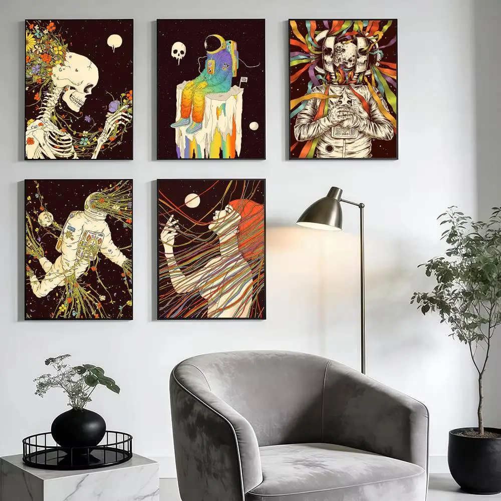Alternative surreal astronaut art Poster Modern Minimalist Wall Art Prints for Home Decor Interior Bedroom Living Room