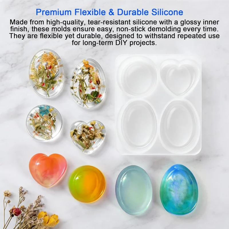 2 Thumb anti-slip stone resin mold、Pocket-shaped stone resin mold、Oval Heart-Shaped Silicone Mold（Unisex） DIY Resin Casting Mold