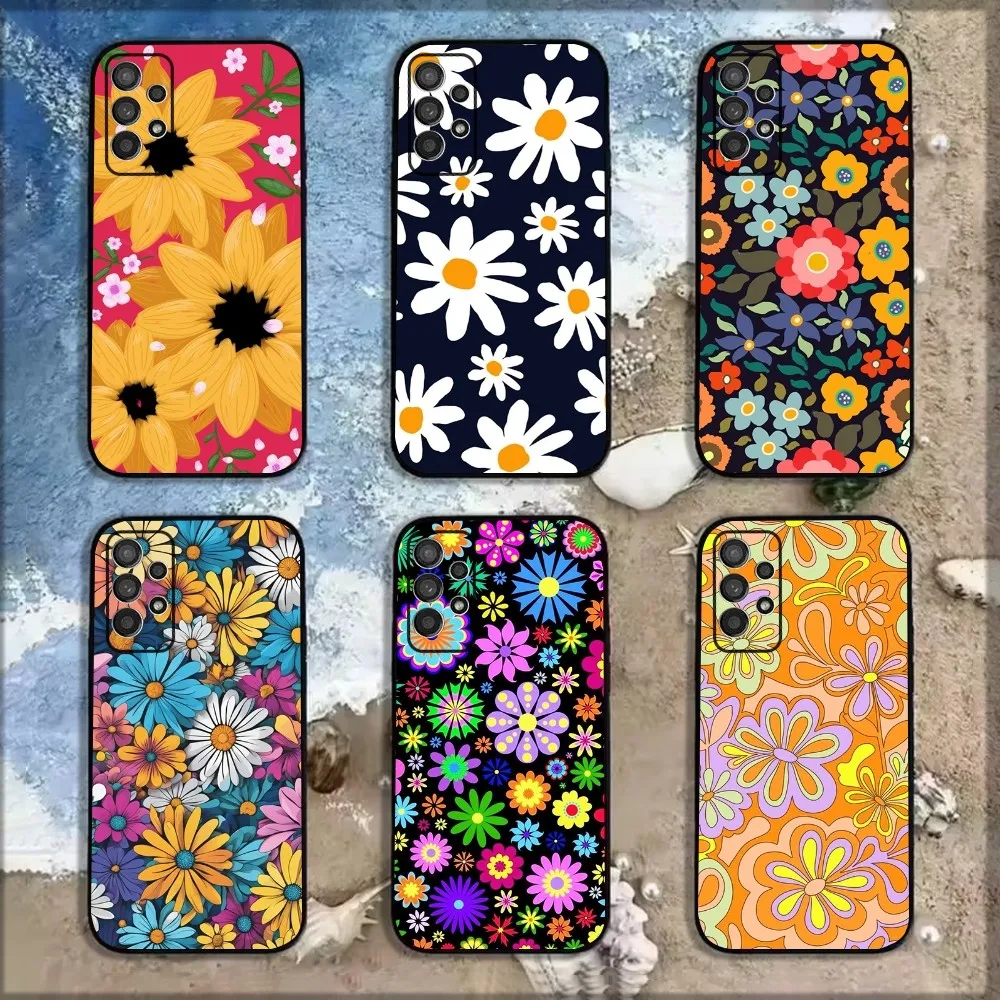 

Hippie Psychedelic floral flowers Phone Case For Samsung Galaxy A13,A21s,A22,A31,A32,A52,A53,A71,A80,A91 Soft Black Shell