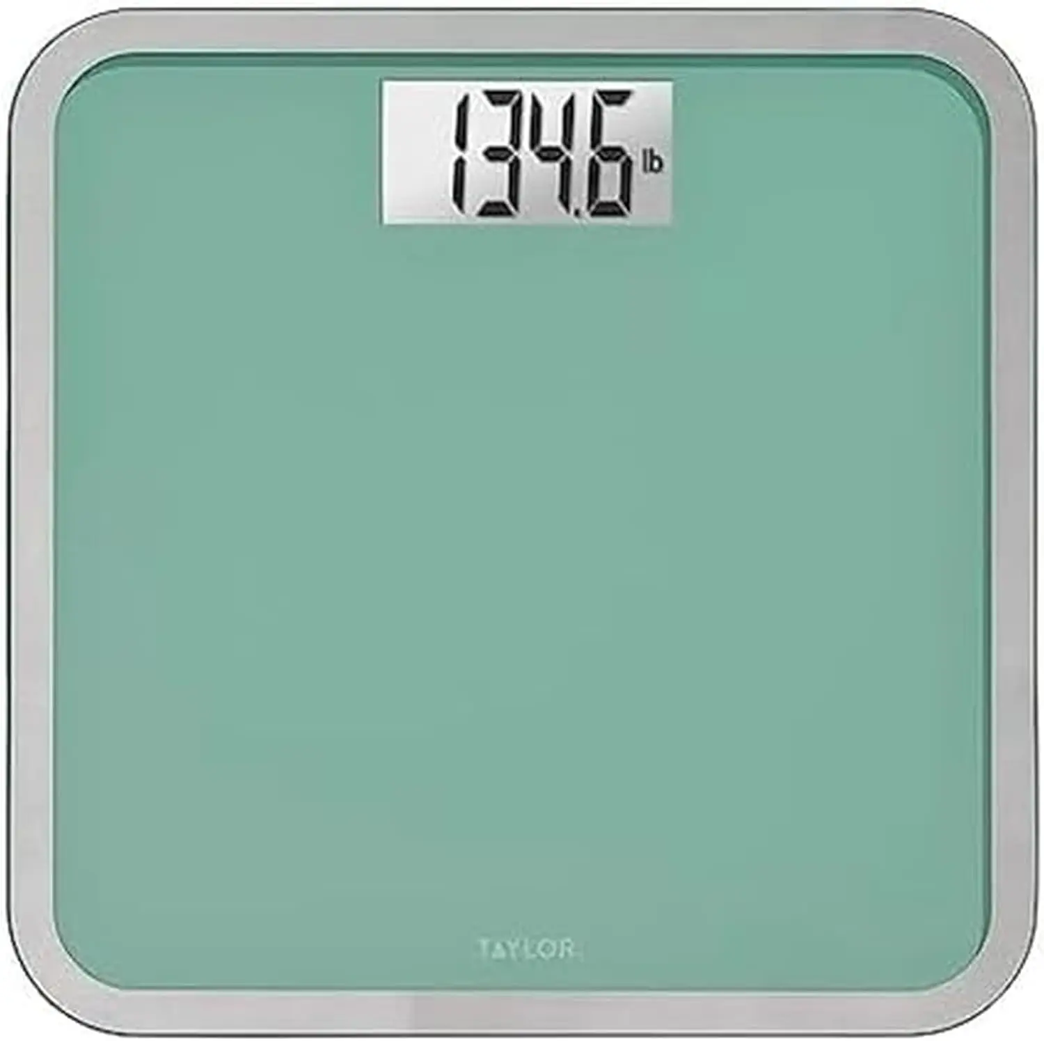 

Digital Glass Bathroom Scale, Large Durable Platform, 500 lb Capacity, White Backlit Display, Sea Foam Green