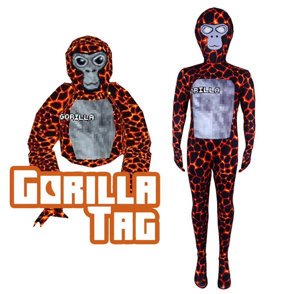 GorillaTag Costume Gorilla Tag Cosplay Costume Animal Monkey Jumpsuit Zentai Suit Halloween Purim Carnival Fancy Dress Up Kids