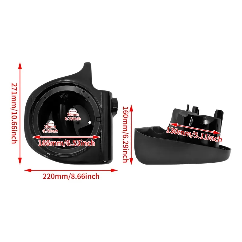 

Motorcycle Speaker Box, 6.5" Black Ventilated Lower Fairing Box for Harley Touring Electra Street Glide FLHR 1993-2013