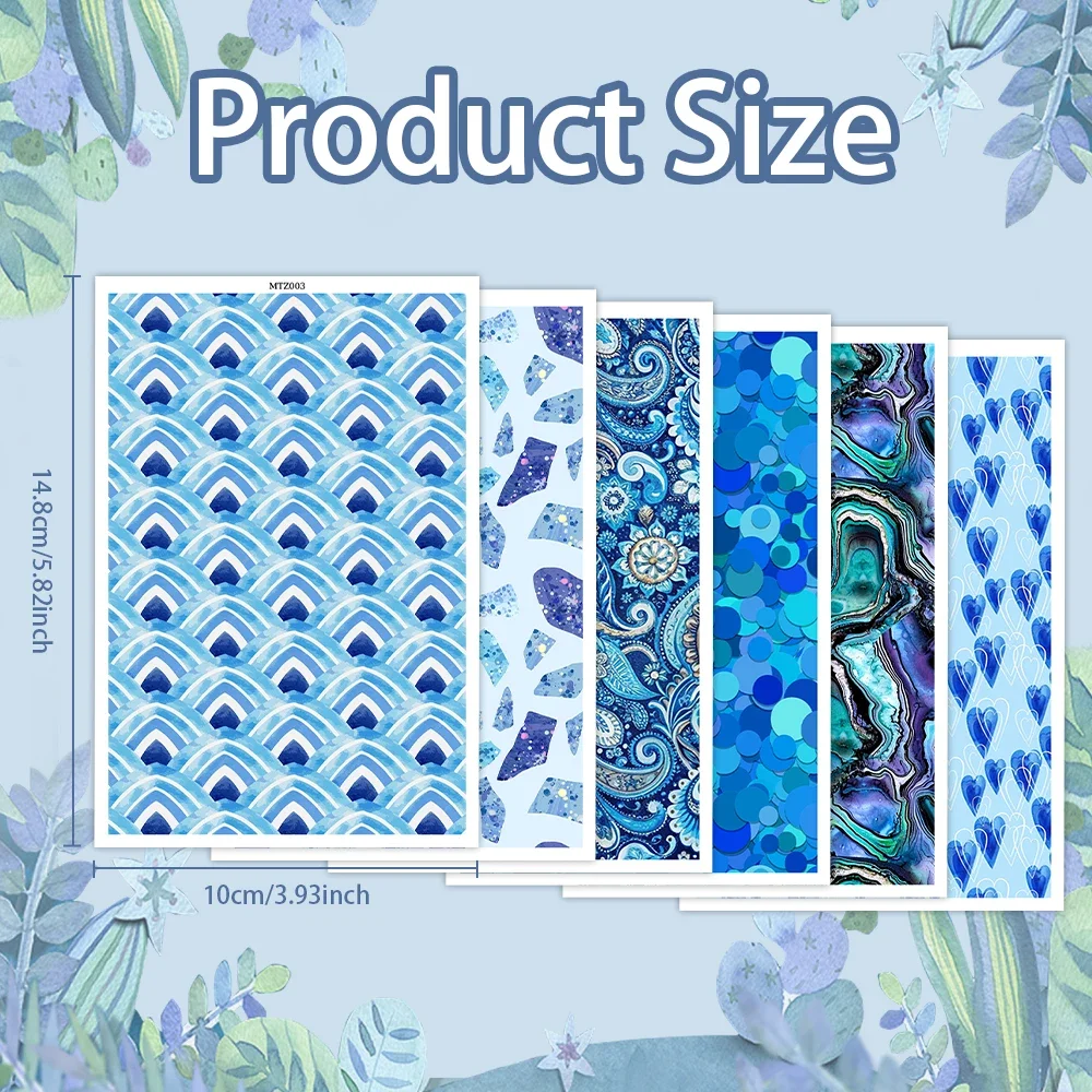 6 قطعة/المجموعة بوليمر كلاي الألوان المائية نقل ورقة النقش الطباعة النمذجة ورق زينة السيراميك الحرفية أدوات صنع الفخار