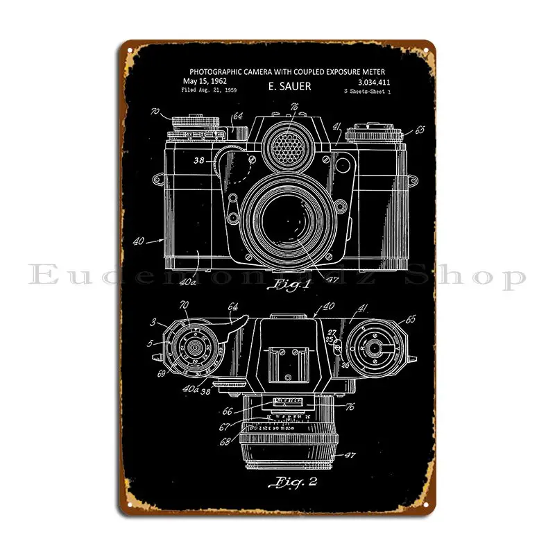 Camera Vintage Patent Blueprint 1962 Metal Plaque Designs Cinema Living Room PaintingWall Decor Tin Sign Poster