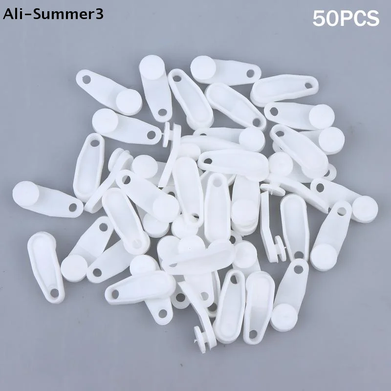 

【Wm1】50 Pcs Plastic Curtain Track Clips Easy To Use Durable White Curtain Track Hooks Multifunction Drapery Hooks Bedroom