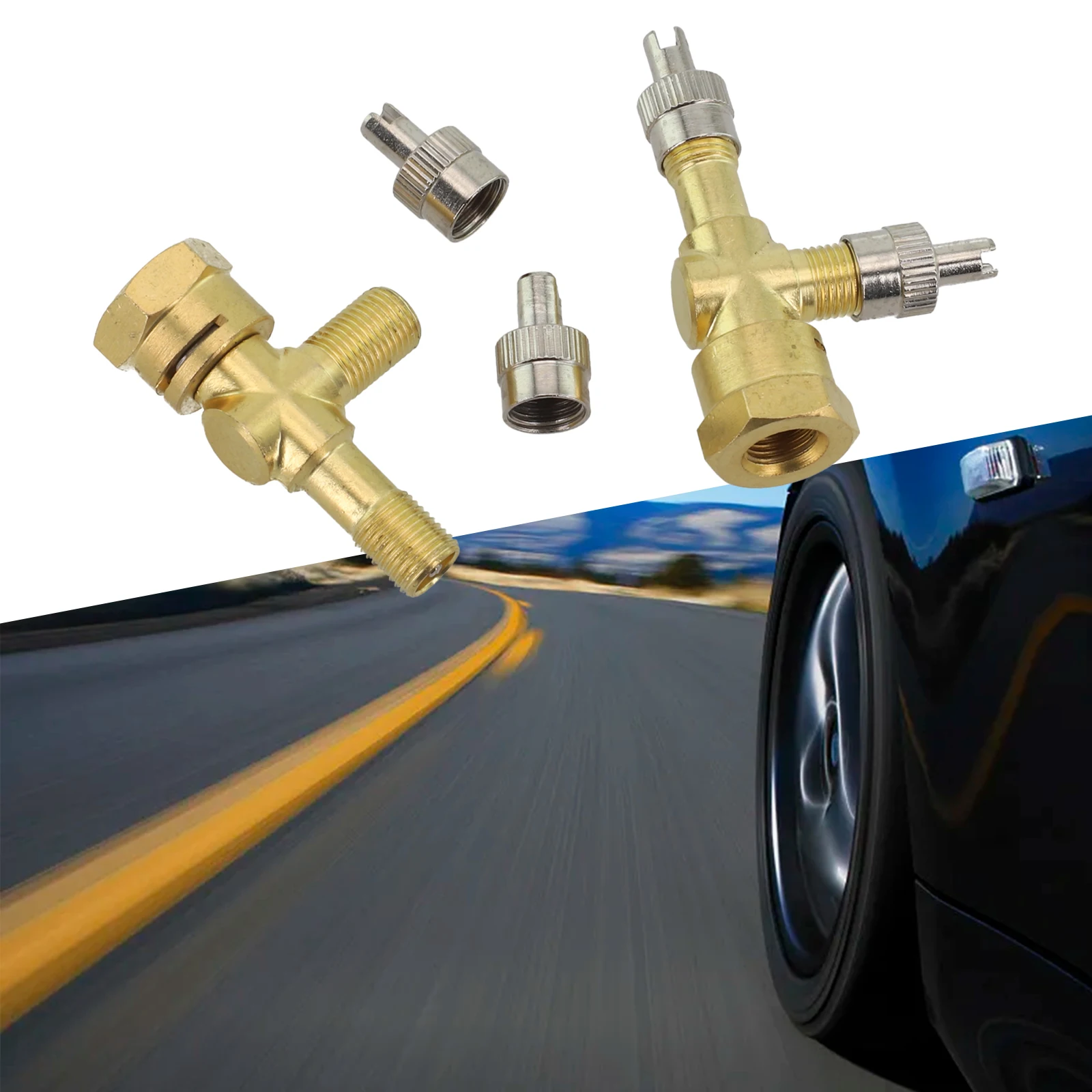 

Для мотоциклов, для автомобиля, адаптер тройника TPMS, адаптер TPMS для управления давлением в автомобильных шинах, цвет, как показано на рисунке, металлическая конструкция