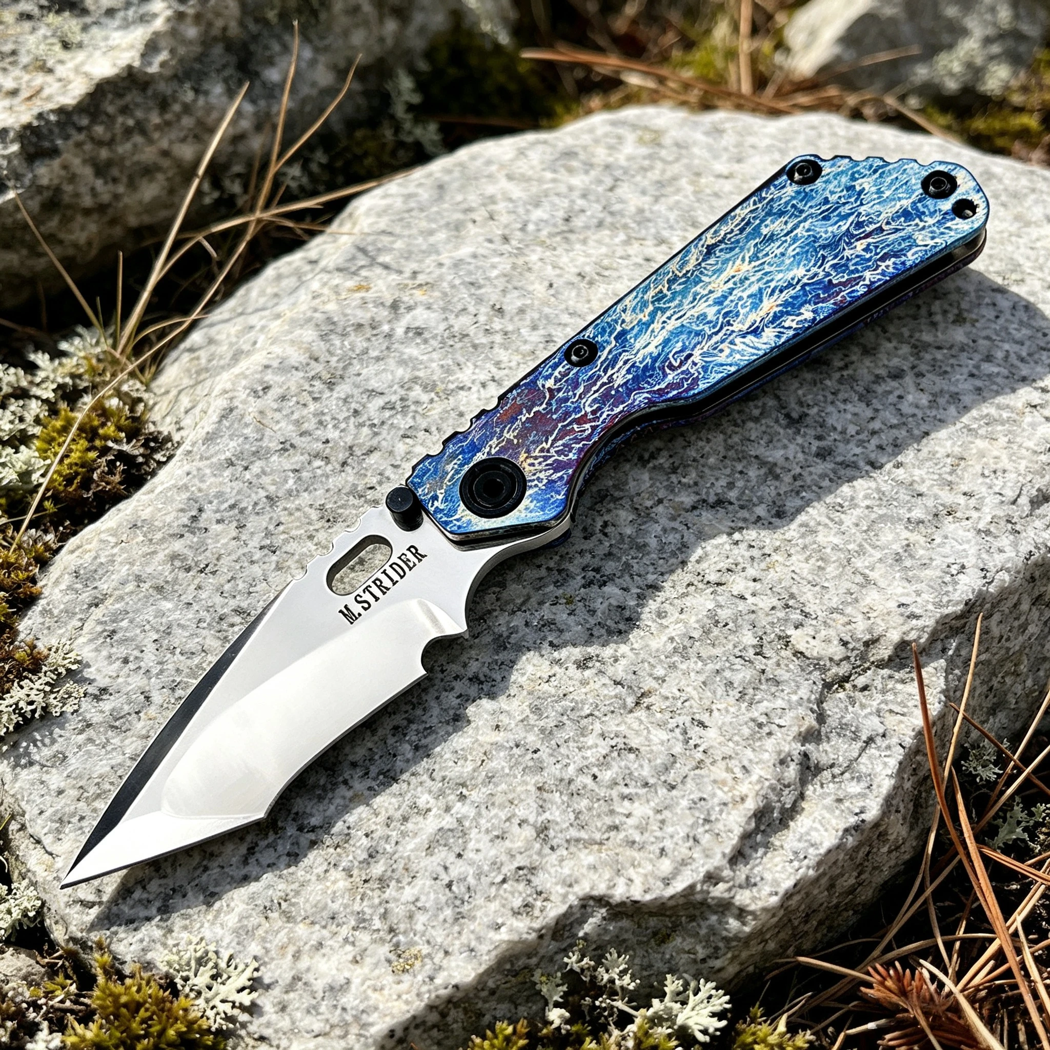 outdoor-camping-and-hiking-folding-knife-d2-steel-blade-lightweight-titanium-handle-great-for-fishing-and-everyday-carry