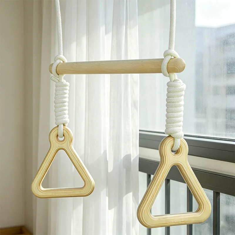 HYS solid wood ring training indoor ladder ring on a single cylinder fitness home children's room accessories