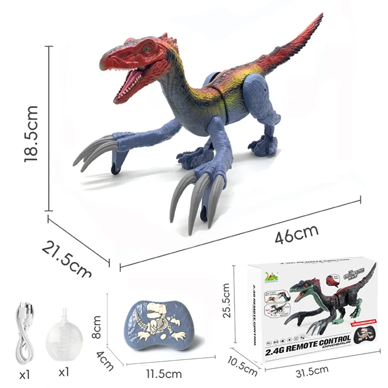 Brinquedos Dinossauros de Controle Remoto para Crianças, Brinquedos Dinossauros Andando, Robô 2.4GHz, Modelo de Simulação com Verisimilência para Meninos