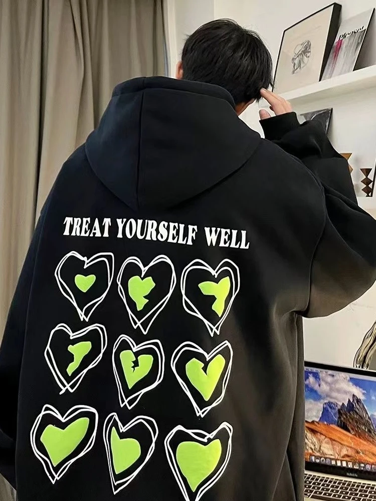 

Large Size Hoodie Sweatirt Men's American Sle Couple's Jaet Spring Autumn 2024 New Faion Casual Comfortable Loose Fit