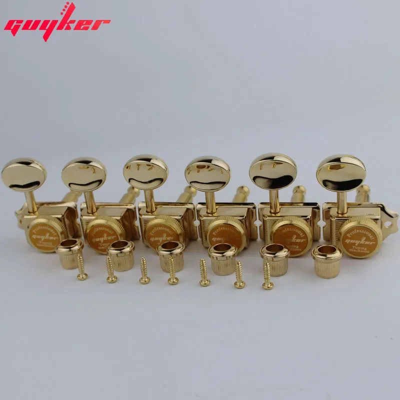 GUYKER Vintage Gold Lock String Tuners Electric Guitar Machine Heads Tuners For ST TL Guitar Tuning Pegs