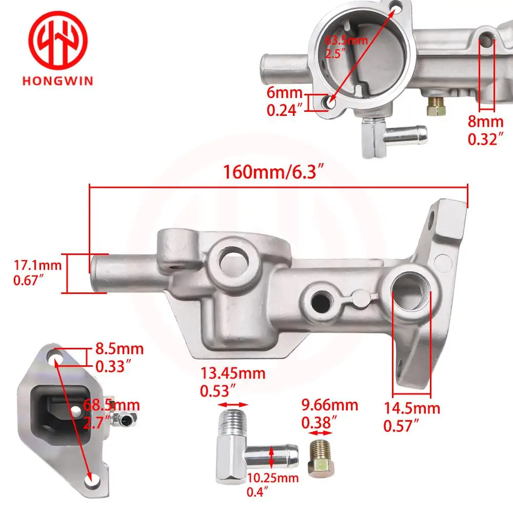 NEW Bottom Thermostat Housing Case Assembly OEM MD152775 For Mitsubishi Lancer Mirage Colt & Proton Wira Satria 1.3L 1.5L