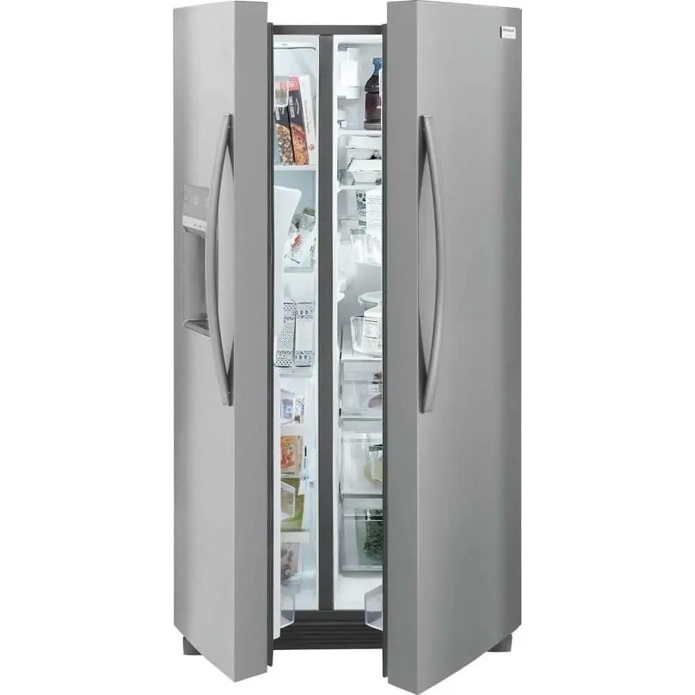 Gallery 25.6 Cu Ft 36 Inch Standard Depth Side by Side Refrigerator in Smudge Proof Stainless Steel Large Capacity Kitchen Fridge