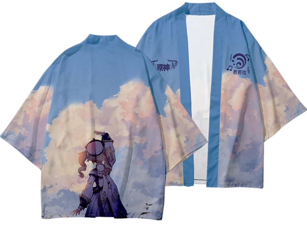 Color Cosplayer Haori Cloak Summer Cosplay Anime Kimono Men Tops Loose Cardigan Japanese System Harajuku Jacket