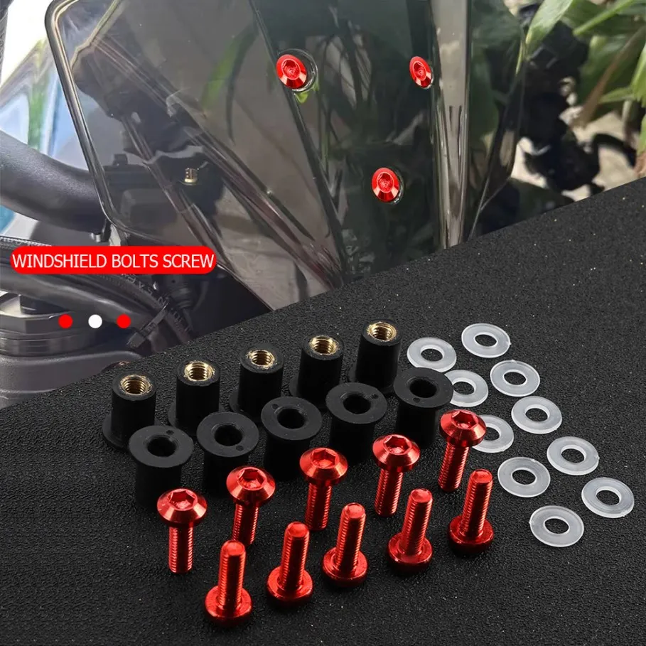 5mm 10PCS Windscreen Windshield Wind Deflectors Bolts Screw Kit For Honda PCX 125/150 RC51/RVT1000 SP1/SP2 Rebel CMX 250 RVF400