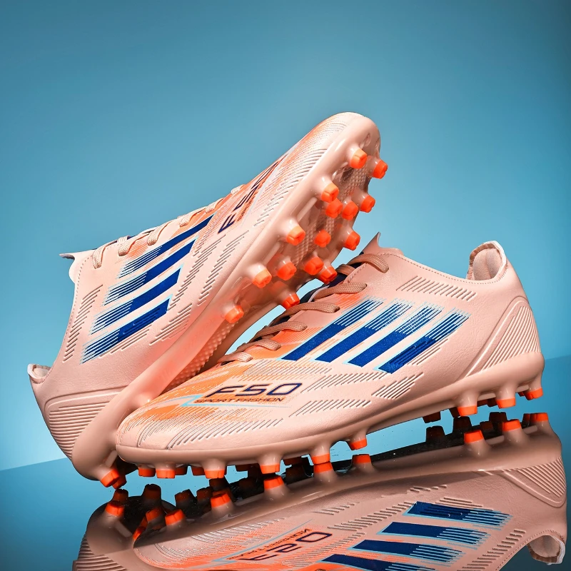 

New Men Soccer Shoes Training Boys Breathable Adult Long Spikes Cleats Outdoor Sport Football Boots Non Slip Match Comfortable