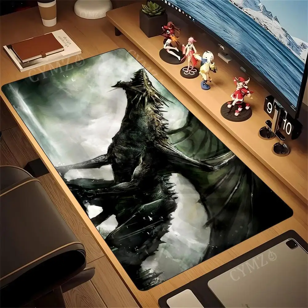 

Dark style giant dragon Mouse Pad Desk Mat with Stitched Edge Rubber anti-slip base pc accessories Gaming mat keyboard mousepads