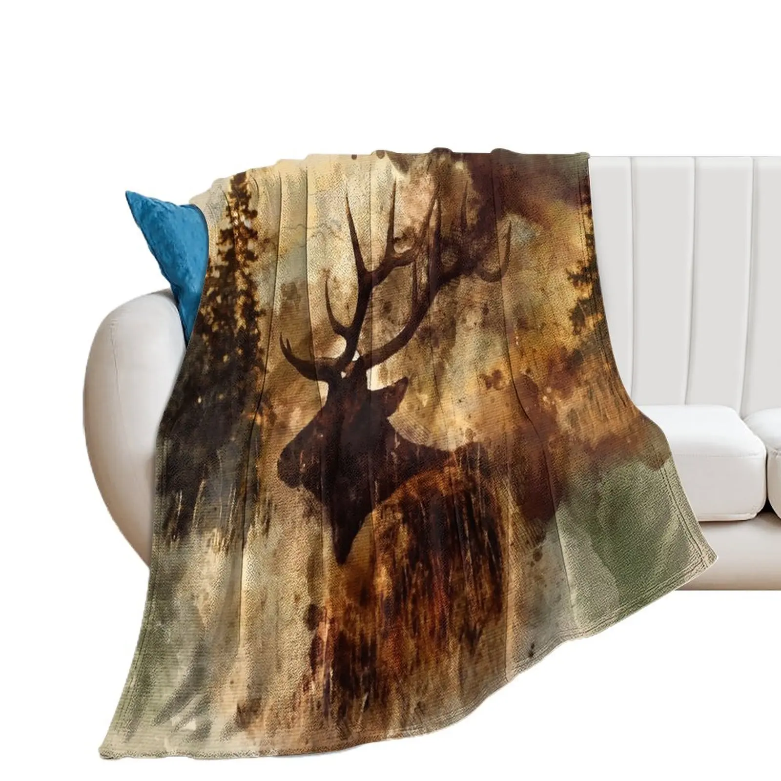 

Elk Throw Blanket warm winter Winter beds Beach Blankets