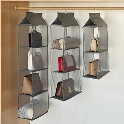 1pc Hanging Handbag Purse Organizer, Dust-proof Purse Bag Storage Holder For Wardrobe Closet