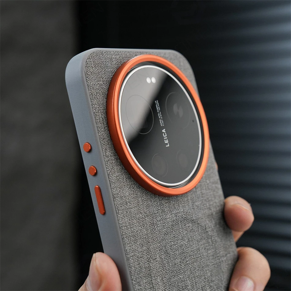 Magnetyczne etui do Xiaomi Mi 17 Pro Max 14 15 Ultra Mi17 5G, luksusowa tekstura tkaniny, odporne na wstrząsy, ze stopową osłoną obiektywu, kompatybilne z ładowaniem Magsafe. — zdjęcie produktu 4