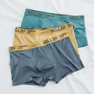 Breathable inner clothing letter Hello men, positive size, medium waist, comfortable cotton, teenage boxes, wholesale 6 Main Sales Men's Boxer underwear - №5