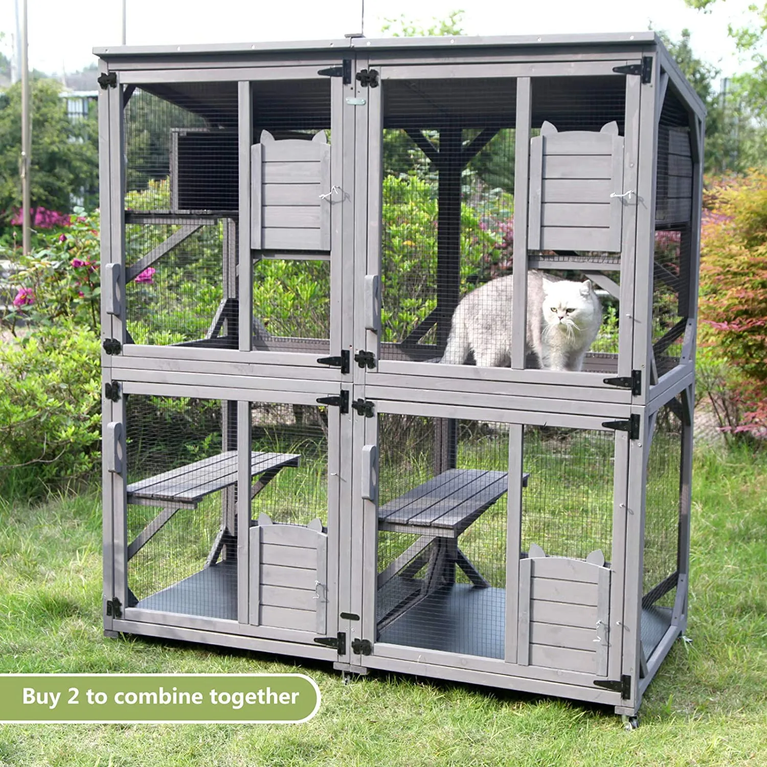 

Cat villa wooden cage household indoor cabinet house climbing frame solid wood cage house