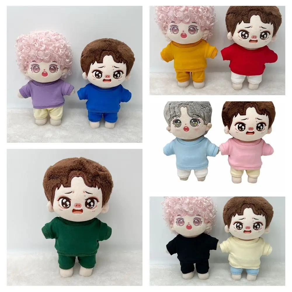 Cotton 20cm Doll Clothes Shirt Solid Color Sweater Pants No Attributes Doll Clothes Doll Accessories Fashion Style