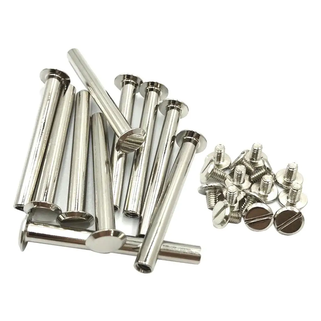Durable Iron Posts Binding Screws Rivets Set for DIY Leather Craft Garment and Album Making