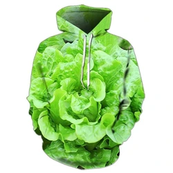 Autumn Winter hoodies Organic Green Vegetable SWeater 3D Printed Handsome y2k Clothing Hoodie For Men Women Children's Clothing